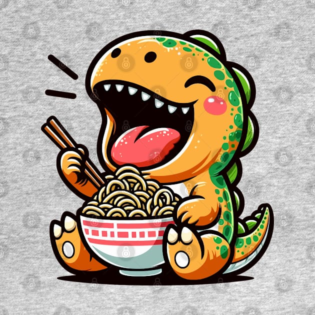 Sweet Dino Eating Ramen by NayaRara